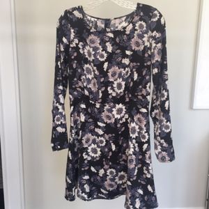 Free People Long Sleeve Mini Floral Dress